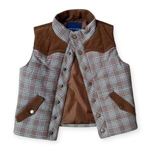 Janie and Jack The Western Plaid Vest Size 3-4 in Carmel Candy Plaid